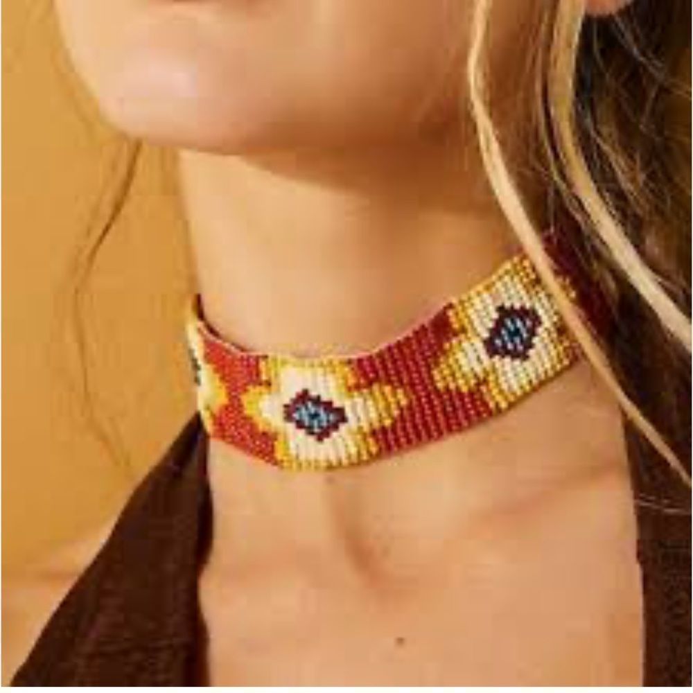 Free People Floral Montego coral Choker